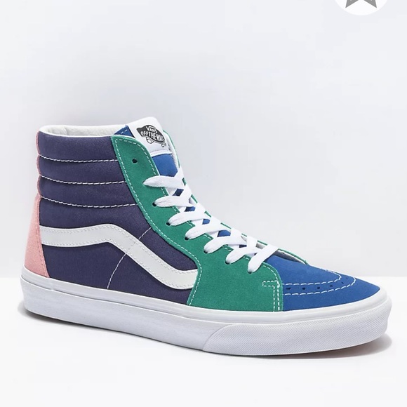 Vans Other - Vans Sk8-Hi Retro Court Multi Color Skate Sneakers - size M 8.5 NIB